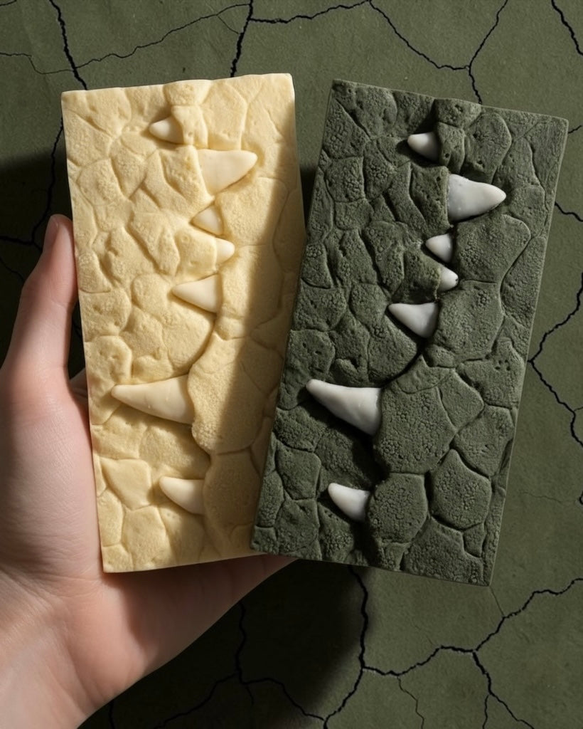 Photo de deux tablettes de chocolat une en chocolat noir et une en chocolat blanc 